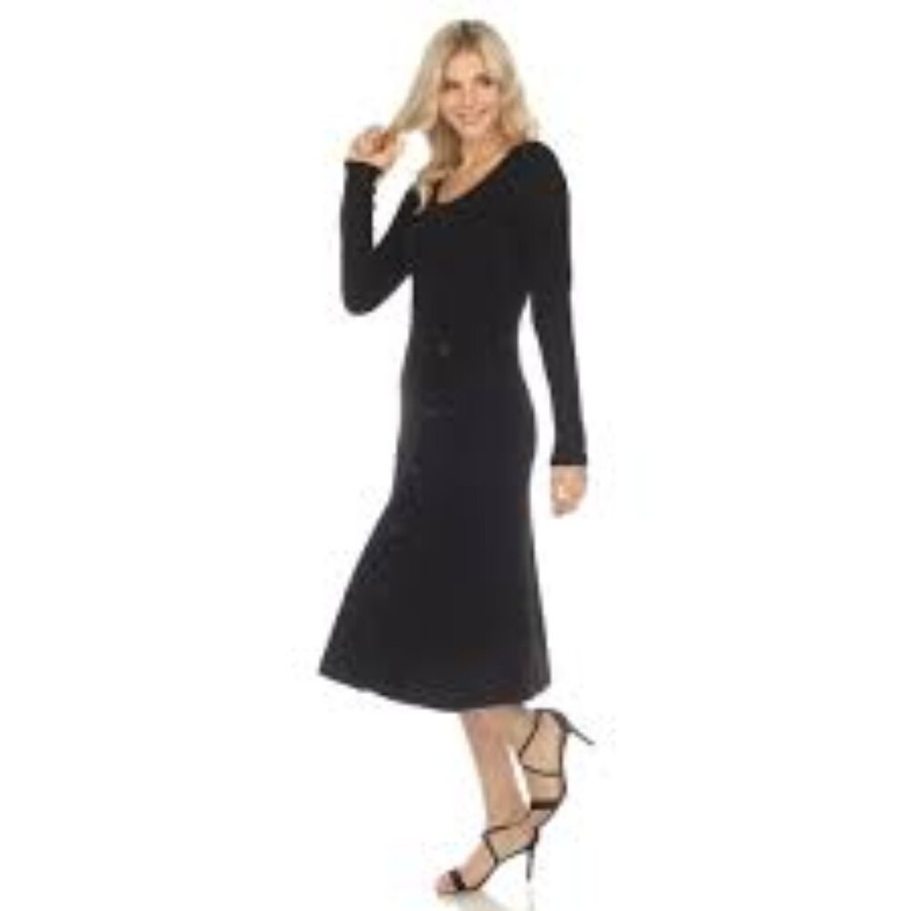 ~Ladies White Mark Fit & Flare Black Sweater Dress~M~NWT's Macy's